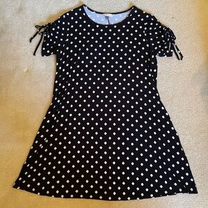A-line Black with White Polka-Dots Dress 1X